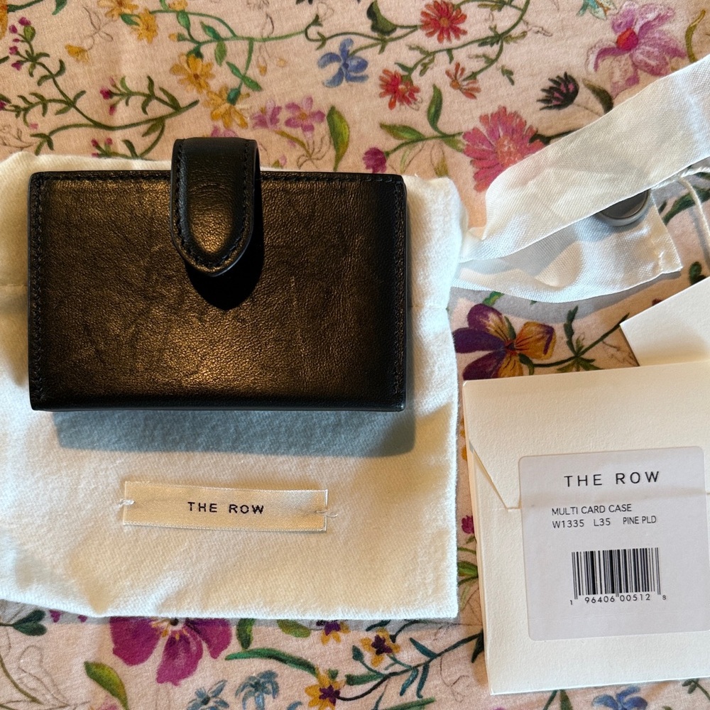 The Row Pine Green Leather Multi Card Case